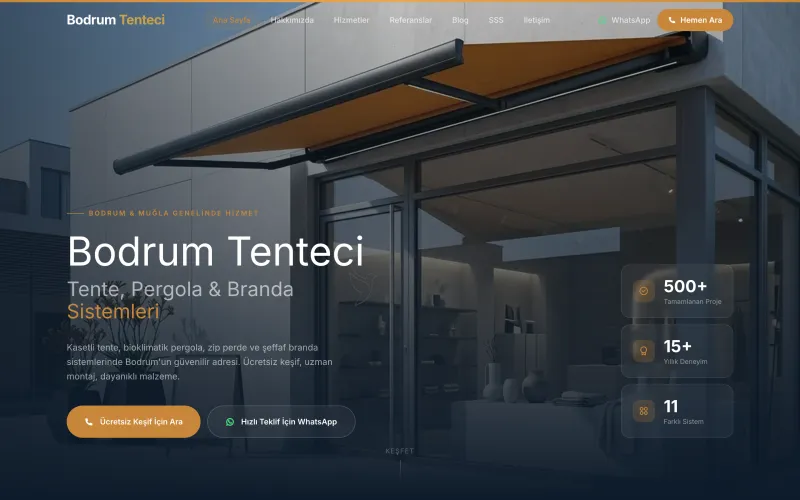 bodrumtenteci.com web sitesinin ana sayfası (bodrumtenteci.com)