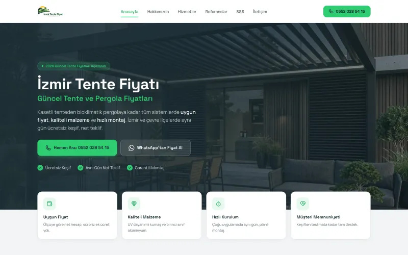 izmirtentefiyati.com web sitesinin ana sayfası (izmirtentefiyati.com)