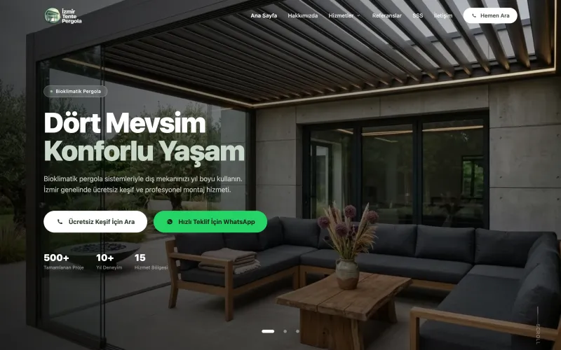 izmirtentepergola.com web sitesinin ana sayfası (izmirtentepergola.com)