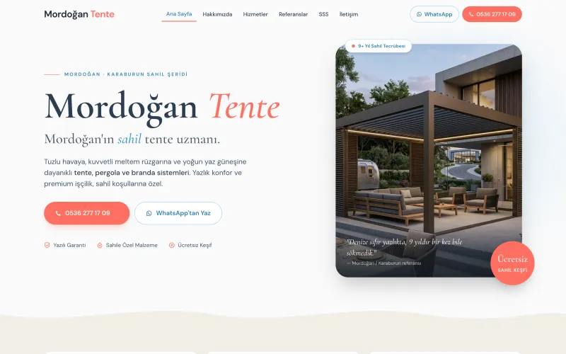 mordogantente.com web sitesinin ana sayfası (mordogantente.com)