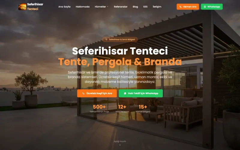 seferihisartenteci.com web sitesinin ana sayfası (seferihisartenteci.com)